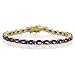 18K Yellow Gold Plated Sterling Silver Genuine Amethyst Gemstone Birthstone Tennis Bracelet (12.00 cttw, 7.5 Inch)