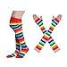 Zoopwon Rainbow Knee High Socks and Gloves - Stockings and Arm Warmers for Girls Women Party Costume（Socks Gloves）