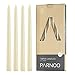 Light In The Dark Ivory Taper Candles - Set of 14 Dripless Candles - 12 inch Tall, 3/4 inch Thick - 10 Hour Clean Burning