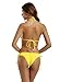 zeraca Women's Plus Size Tie Side Bottom Triangle Bikini Swimsuits (XL18, Neon Yellow)