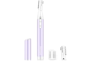 Funstant Eyebrow Trimmer, Precision Facial Hair Trimmer with Comb, Painless Battery Operated Eyebrow Razor for Women No Pulling Sensation for Face Chin Neck, Upper-Lip, Peach-Fuzz