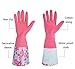 Cleanbear Rubber Latex Cleaning Gloves, 15 Inches (pink 1 pair)