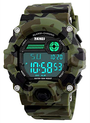 Carrie Hughes Men Digital LED Sport Watches Casual Military Camouflage Luminous Chronograph 50M Waterproof Watch CH289