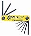 Bondhus 12591 GorillaGrip Set of 9 Hex Fold-up Keys, sizes .050-3/16-Inch