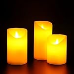 Flameless Candles, XIXOV Battery Operated Flickering Flameless Candles with Remote Control- Ivory Real Wax Auto Timer- Set of 3 4"/ 5"/ 6"