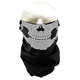 MJ Boutique's Neon Yellow 100% Cotton Skeleton Skull Face Bandana (Gray)