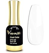 VENALISA Gel Nail Polish, 12ml Pure White Color Soak Off UV LED Nail Gel Polish Nail Art Starter ...