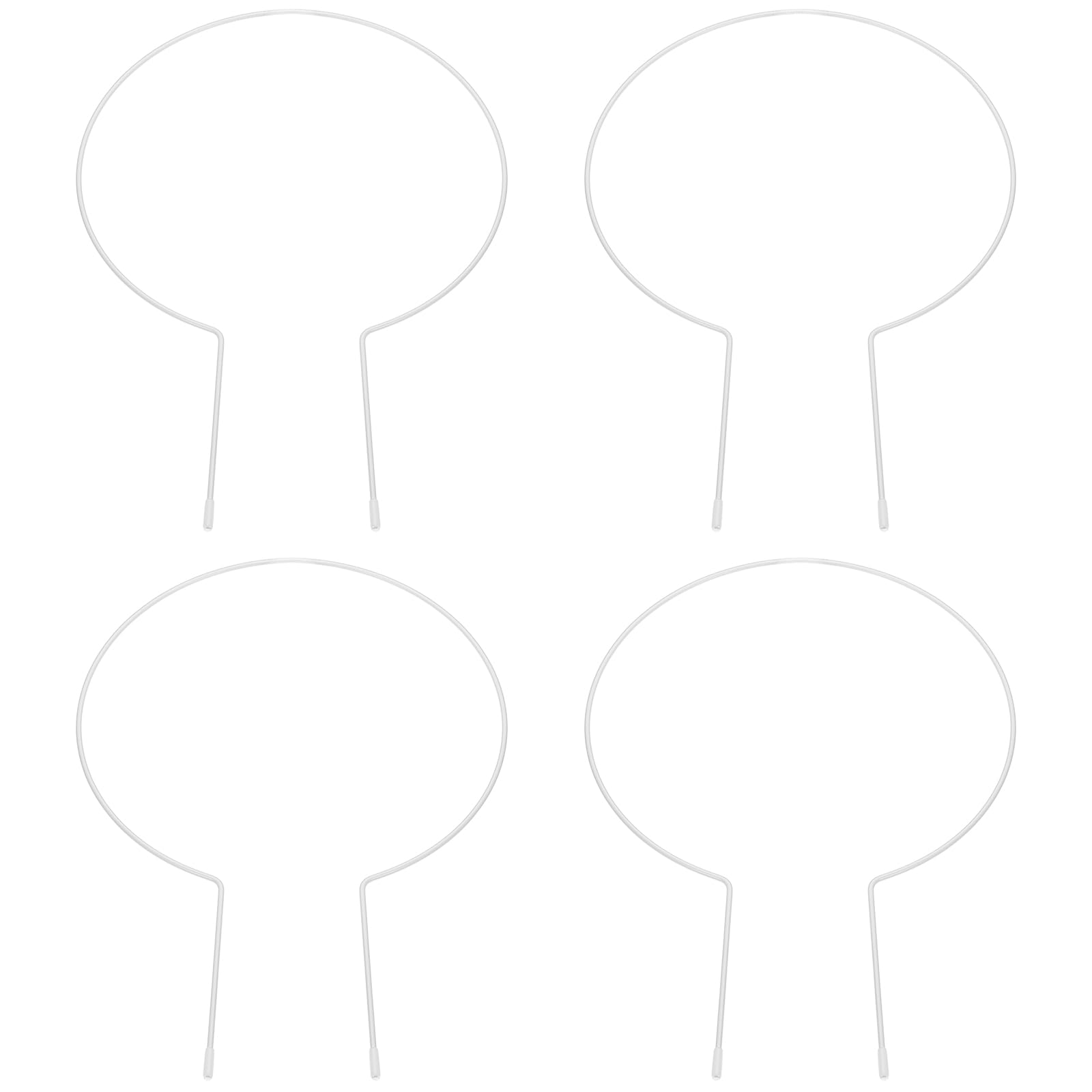 PATIKIL 13.4 x 9.1Inch Circle Metal Plant Trellis, 4 Pcs Plants Climbing Holder Rack Vine Stem Support Wire Opened for Indoor Potted Climbing Plants, White