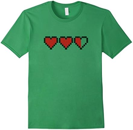 Mens Pixel Heart T-Shirt | The Perfect Gamer Geek Shirt! | Retro Large Grass