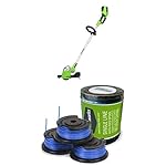 GreenWorks 21332 G-MAX 40V 13-Inch Cordless String trimmer - Battery and Charger Not Included WITH GreenWorks 29252 3-Pack Replacement Trimmer Single