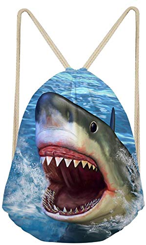 SEANATIVE Cinch Drawstring Backpack Cool Animal Shark Gymsack Sack Pack Beach Gym Bag