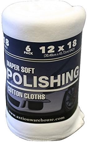Axtion Products Diaper Soft Polishing Cloths (12"x 18" pcs) for Cleaning, Glass, Marine, Automotive, Bronze, Silver and More! (Single)