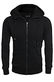 Coofandy Men's Pullover EcoSmart Full Zip Hooded Sweatshirt