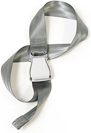 FlyBuckle Airplane Fashion Belt #1 Favorite Unique Seat Belt Buckle Design - Cement Gray. Medium Size.