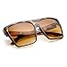 zeroUV Large Oversized Retro Fashion Square Flat Top Sunglasses (Tortoise)