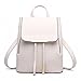 Z-joyee Casual Purse Fashion School Leather Backpack Shoulder Bag Mini Backpack for Women & Girls,Beige white