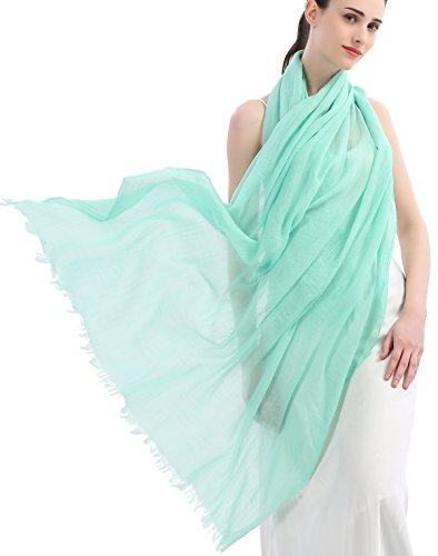 Premium Women Extreme Soft Scarf Wrap Shawl For Any Season, Super Size, Rich Color Choice (Aqua) - Thumbnail 7