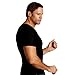 Insta Slim by I.S. PRO | Made in USA | Men’s Slimming Compression Fitted Body Shaper Short Sleeve Crew-Neck T-Shirt for Instant 5 Inch Slimmer Look, Undershirt & Back Support (3 Pack) Black-LG