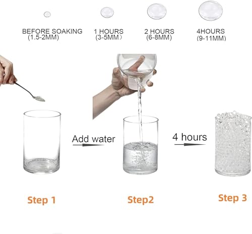 140,000 Clear Water Beads for Vases, Transparent Water Gel Beads Vase Filler for Floating Pearls, Floating Candle Making, Wedding Centerpiece Table Decorations Floral Arrangement