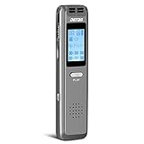 Voice Recorder – 1100mAh Rechargeable Dictaphone Sound Audio Recorder, 8GB Voice Activated Recorder with MP3 Player, Music Rewind, Password, A-B Repeat, Memory Expansion