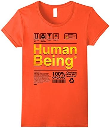 Women's Human Being Science Ingredients tshirt Small Orange