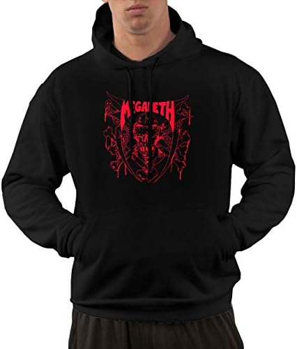 NNJD Men's Megadeth Cool Hoodie Sweatshirt Kangaroo Black
