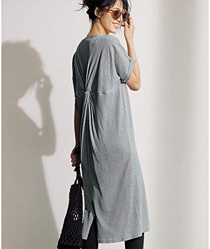 Amazon ラナン Ranan Not汗染み 綿100 ねじりデザインチュニックワンピ ライトグレー 5l ワンピース チュニック 通販