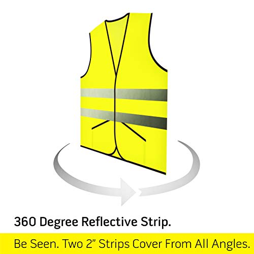 PeerBasics Pocket Safety Vest Bulk Pack Reflective High Visibility Men