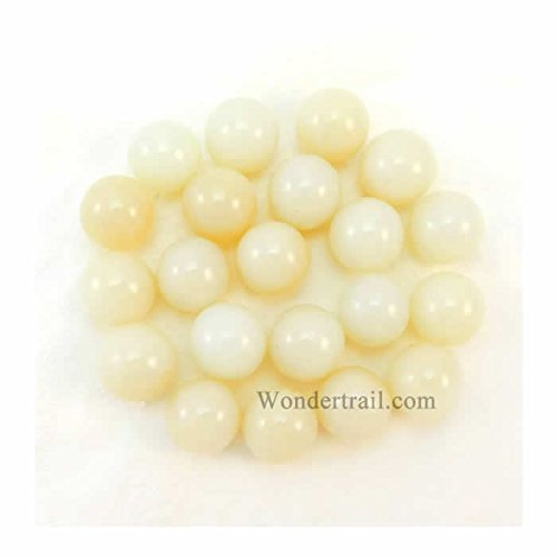 WONGM014 Ivory Opaque 13-15mm Glass Marbles Bag of 20