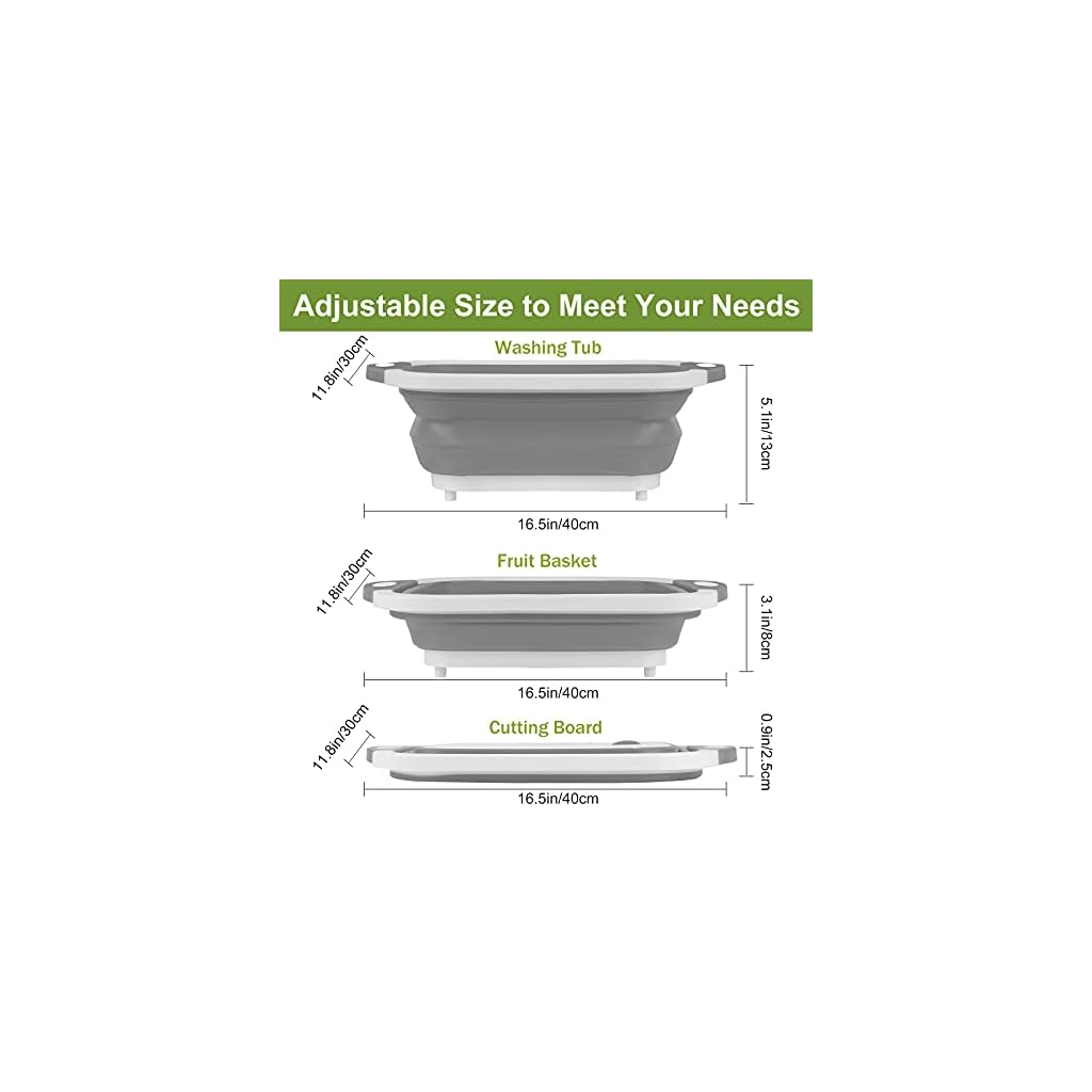 Gintan Schneidebrett Küche 3 in 1 Faltbare Schneidebret Kunststoff