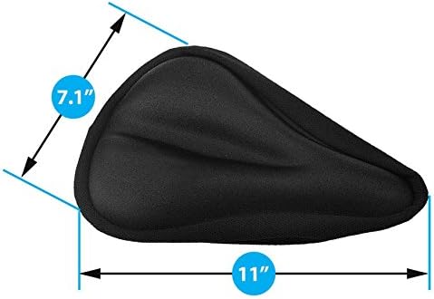 3D Comfortable Exercise Silicone Saddle Pads/Soft Cushion Gel Bike Seat Anti-Skid Back (Black)