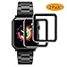 Hianjoo Tempered Glass Screen Protector 3D Curved Full Coverage Anti-Scratch Compatible with Apple Watch 42mm Series 3/2/1 - Black Edge [2-Pack]