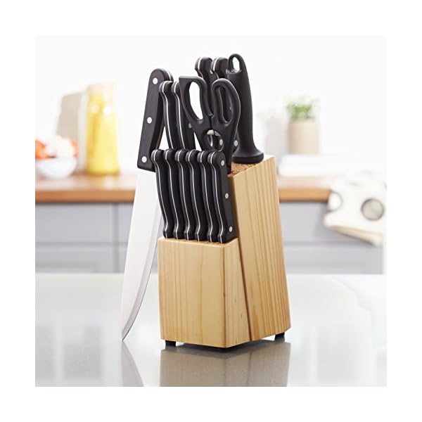 Amazon Basics 14Piece Kitchen Knife Set with HighCarbon Stainless