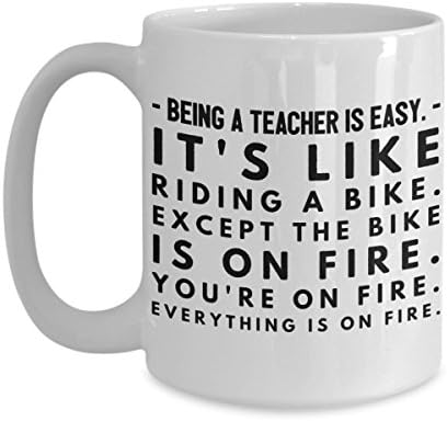 Sarcastic Teacher Mug - Being A Teacher Is Easy - Funny Coffee Mug Gift From Coworker