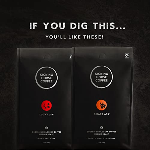 KICKING HORSE COFFEE, CLIFF HANGER ESPRESSO, MEDIUM ROAST, WHOLE BEAN, 2.2 POUND – CERTIFIED ORGANIC, FAIRTRADE, 35.2 OUNCE