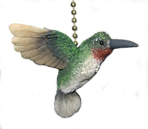 Clementine Designs Garden Hummingbird Bird Porch Deck Ceiling Fan or Light Pull Three Dimensional