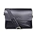LARMA Newest Fashion Men's Genuine Leather RFID Blocking Secure Briefcase Shoulder Messenger Bag, L2-Black