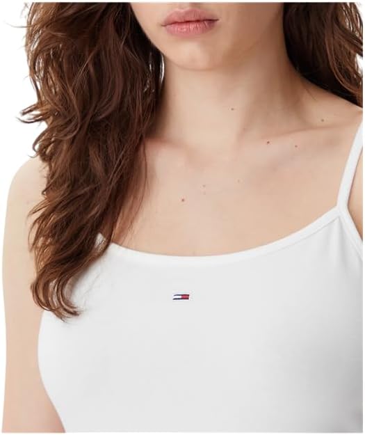 Tjw Essential Strap Top Ext Dw0Dw20675, T-Shirt, Donna, Bianco (Ecru), XS