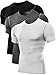 Neleus Men's 3 Pack Athletic Compression Under Base Layer Sport Shirt,Black,Grey,White,XL