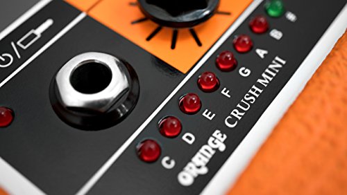 Orange Crush Mini Guitar Combo Amplifier Bundle with Instrument Cable, Pick Sampler, and Austin Bazaar Polishing Cloth