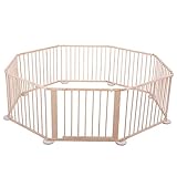 Tobbi New Wooden Baby 8 Panel Playpen Safety Activity Centre Safety Play Yard Home Indoor Outdoor New Pen