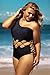 LALAGEN Women's Sexy Lace Up Hollow Out Monokini Plus Size One Piece Swimsuit Black XXXL