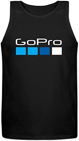 Eurpeck Mens GoPro Graphic Printing O-Neck Tank Tops S Black