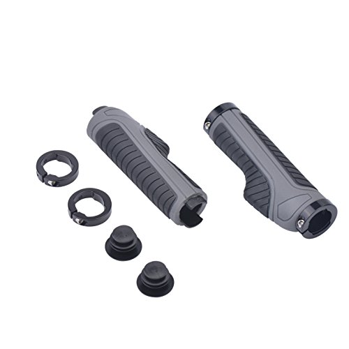 Zukam MTB BMX Bicycle Handlebar Grips Taps Ergonomic Design Widen Holding Surface Double Lock on olding Surface Double Lock on Anti-slip (Gray/Black)