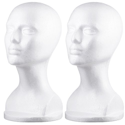 Dini Wigs Styrofoam Display Mannequin Head 13 Inch For Wigs, Hair Pieces, Hats and Accessories 2 Pack - Thumbnail 4