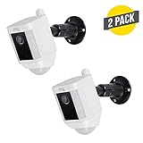 Adjustable Indoor/Outdoor Metal Mount for Ring Spotlight Cam Battery - Extra Flexibility for Your Ring Camera (2 Pack, Black)