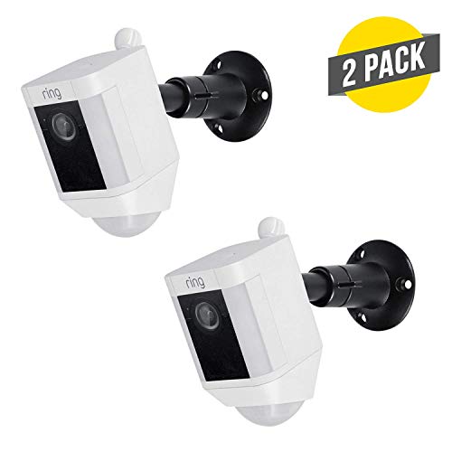 Adjustable Indoor/Outdoor Metal Mount for Ring Spotlight Cam Battery - Extra Flexibility for Your Ring Camera (2 Pack, Black)