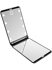 HotLife LED Lighted Makeup Mirror with 8 Dimmable Led Lights, Touch Switch Travel Mirror, Compact Mirror