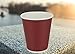 Golden Spoon Quality Disposable Hot Coffee Insulated Cups 50 Pack – Stylish Contemporary Ripple Design - Perfect For Coffee Shops And Bars (12 oz, Red Design)