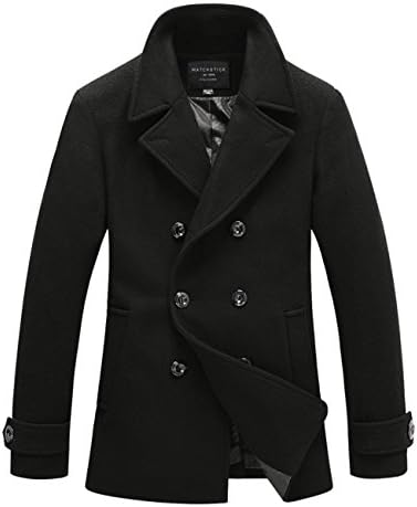 Match Men's Wool Blend Buttoned Top Coat